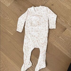 Charming Floral Kids Footie in Cream